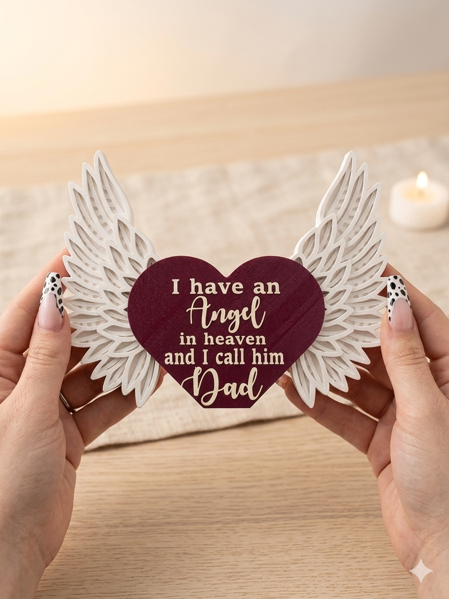 Winged Memorial Heart